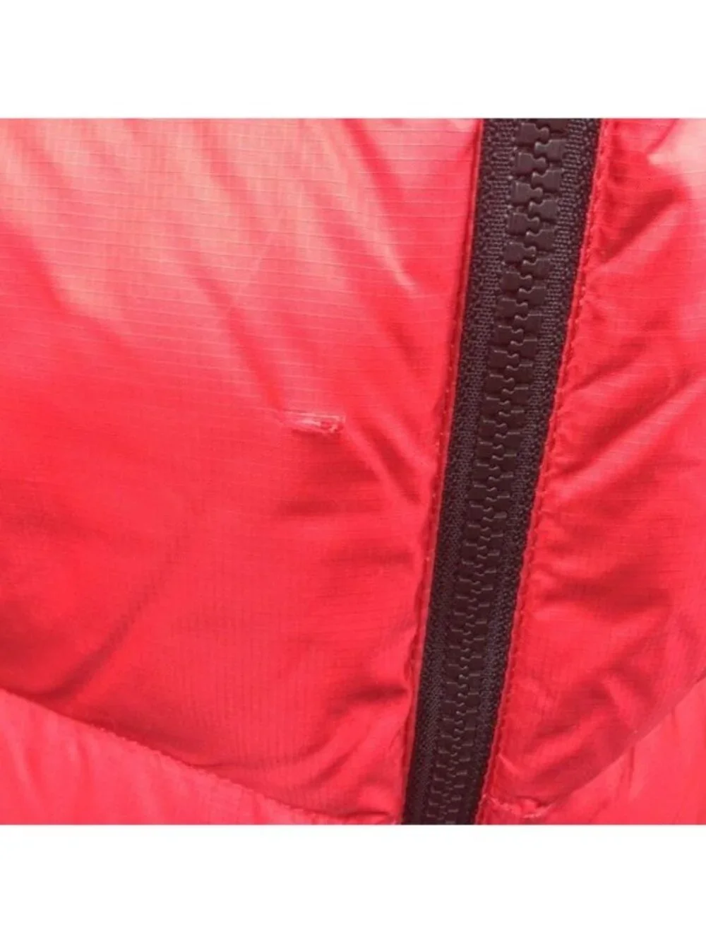 North Face Mens Nuptse 700 Red Black Puffer Jacket Goose Down Insulated Medium